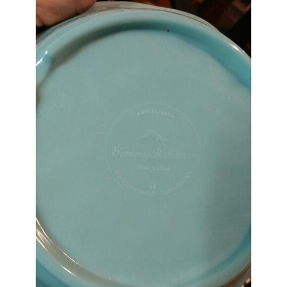 Tommy Bahama Melamine Turquoise Crackle Dinnerware Set Of 12 Rustic Edge Design - Picture 6 of 6